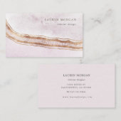 or rose art déco carte de visite moderne (Devant / Derrière)