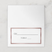 Or Rose | Cartes De Place Blancs Simple Et Élégant (Extérieur déplié)