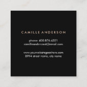 Or rose chic et carte de visite noir de coeurs (Dos)