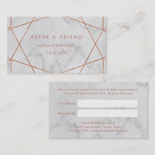 Or rose de Faux géométrique sur la référence de (Devant / Derrière)