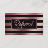 Or rose élégant et cartes rayées noires de (Devant)