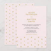 Or rose et blush | Faire-part de mariage chic mode (Devant / Derrière)