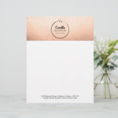 Or rose et en-tête de lettre personnalisable de (Debout devant)