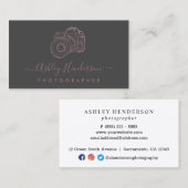 Or Rose Et Gris| Cartes de visite photographiques (Devant / Derrière)