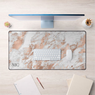 Or rose et marbre blanc avec monogramme, Vs 2