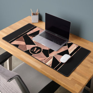 Or rose et noir dans un Motif Abstrait