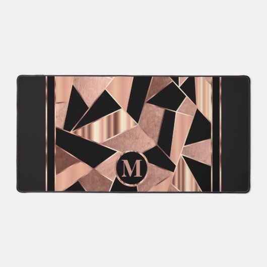 Or rose et noir dans un Motif Abstrait (Recto)