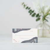 Or Rose Faux | Carte d'escorte Mariage Gray Geode (Debout devant)
