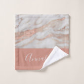 or rose marbre abstrait élégant nom de fille (Gant de toilette)