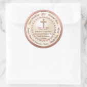 Or rose, Mariage chrétien Faveurs Stickers (Sac)