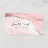 Or rose moderne Agate Beauté Carte de visite (Devant)