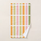 Or rose orange et rayures vertes (Serviette à main)