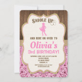 or rose rustique cowgirl invitations d'anniversair (Devant)