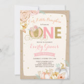 Or rose rustique de ?ère invitation d'anniversaire (Devant)