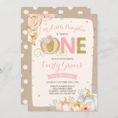 Or rose rustique de ?ère invitation d'anniversaire (Devant / Derrière)