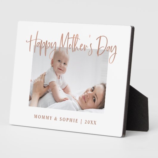 Or Rose | Script Happy Mother's Day Photo Plaque (Côté)