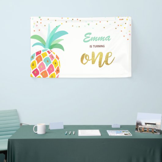 Or rose tropical de Luau de bannière (Salon professionnel)