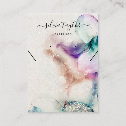 or rose vif Boucles d'oreille Carte d'affichage du (Devant)