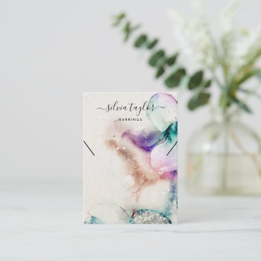 or rose vif Boucles d'oreille Carte d'affichage du (Debout devant)