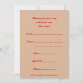 Or rouge couleurs asiatiques populaires Invitation (Dos)