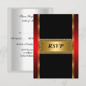 Or  rouge Noir Art Déco RSVP (Devant / Derrière)