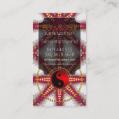 Or+Rouge sur blanc NewAge YinYang Carte de visite (Dos)