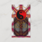 Or+Rouge sur blanc NewAge YinYang Carte de visite (Devant)