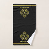 Or royal de noir de guirlande de laurier de (Serviette à main)