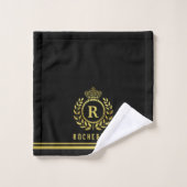Or royal de noir de guirlande de laurier de (Gant de toilette)