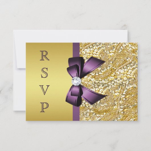 Or RSVP Noces de Diamants Faux Strass Doré (Devant)