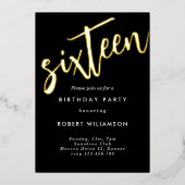 Or seize anniversaire invitation (Recto)