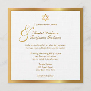 Or simple - Faire-part de mariage juif