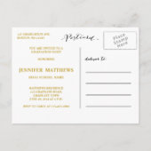 Or simple | Invitation de la fête de graduation (Dos)