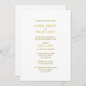 Or simple - Invitation Mariage/Réception (Devant / Derrière)