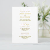 Or simple - Invitation Mariage/Réception 3x5 (Debout devant)