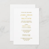Or simple - Invitation Mariage/Réception 3x5 (Devant / Derrière)