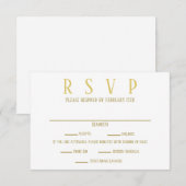 Or simple - RSVP/Dîner Choix Invitation (Devant / Derrière)