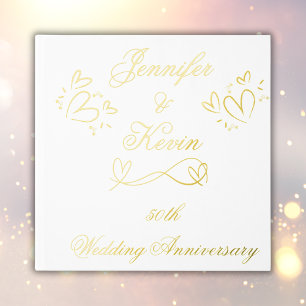Or simple sur blanc 50e anniversaire de Mariage