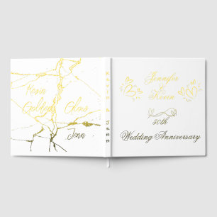 Or simple sur blanc 50e anniversaire de Mariage
