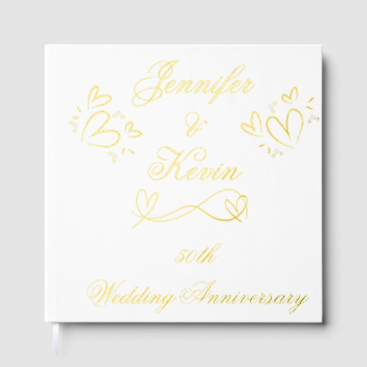 Or simple sur blanc 50e anniversaire de Mariage | (Recto)