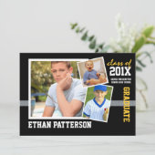 Or sportif de noir de faire-part d'obtention du (Debout devant)