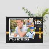 Or sportif de noir de faire-part d'obtention du (Debout devant)