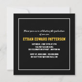 Or sportif de noir de faire-part d'obtention du (Dos)