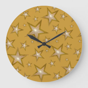 "Or" Stars horloge d'or rond