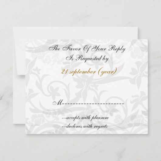 or Tour Eiffel Française Mariage carte rsvp (Dos)