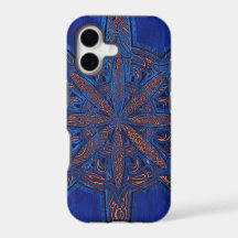 Or tribal détaillé de symbole de chaos sur le bleu