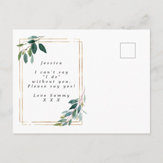 or verdure tu seras ma carte fille de fleurs (Dos)