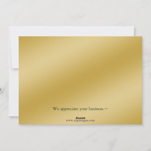 or vert Cartes d'appartement Business Holiday (Dos)