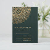 OR VERT CLASSIQUE ORNATE MANDALA MARIAGE RSVP (Debout devant)