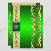Or vert de duc grand bijou et invitation verte (Devant / Derrière)